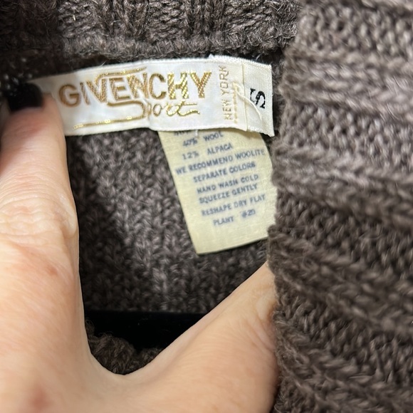 Vintage Givenchy Sport Wool Alpaca Knit Sweater Brown Size S - Picture 3 of 6